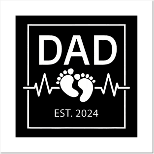 Dad Est. 2024 Soon To Be Father Pregnancy Announcement Posters and Art